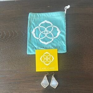 Kendra Scott Gold and White Drop Earrings